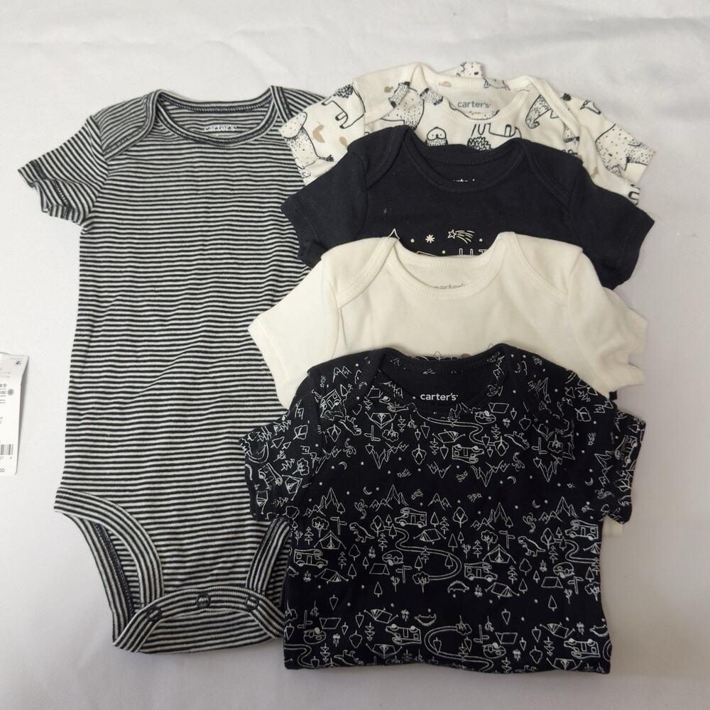 Carter's Baby Bodysuit Set 5 Pack Little Adventure Seeker Short Sleeve 6 Months